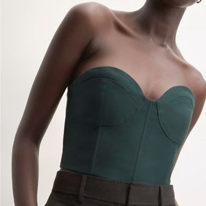 The Structured Cotton Bustier in Scarab Size 4 NWT